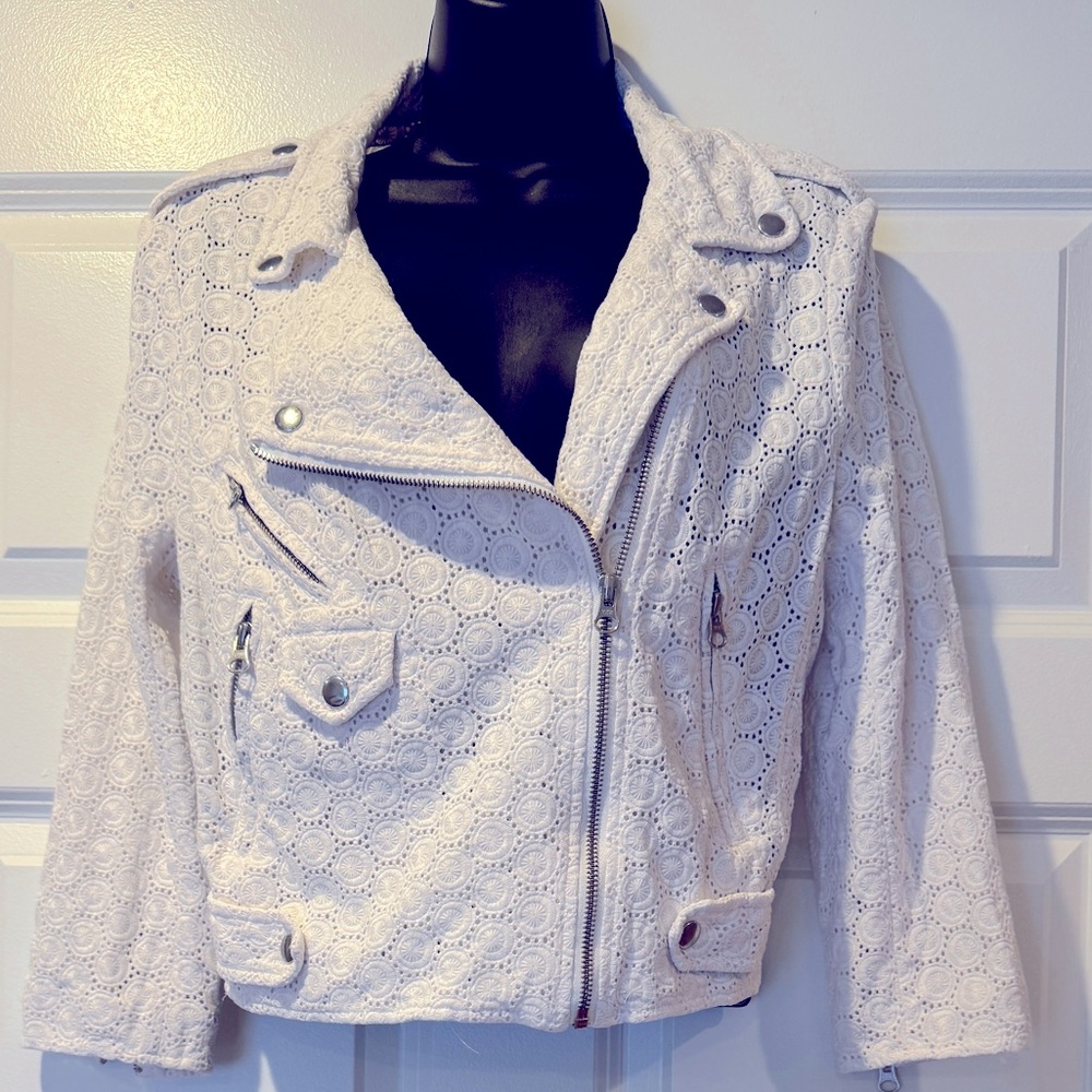 Rebecca Minkoff Spring Biker Jacket – 100% Cotton – Chic & Lightweight